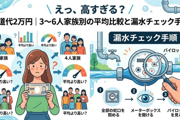 水道代2万円｜3〜6人家族別の平均比較と漏水チェック手順