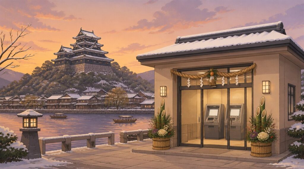 島根銀行(島銀)の年末年始(2026-2027)ATMや窓口の営業日・営業時間はいつ?手数料はいくら?