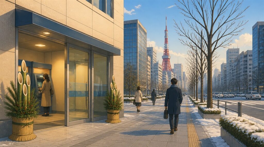 三井住友銀行(SMBC)の年末年始(2026-2027)ATMや窓口の営業日・営業時間はいつ?手数料はいくら?